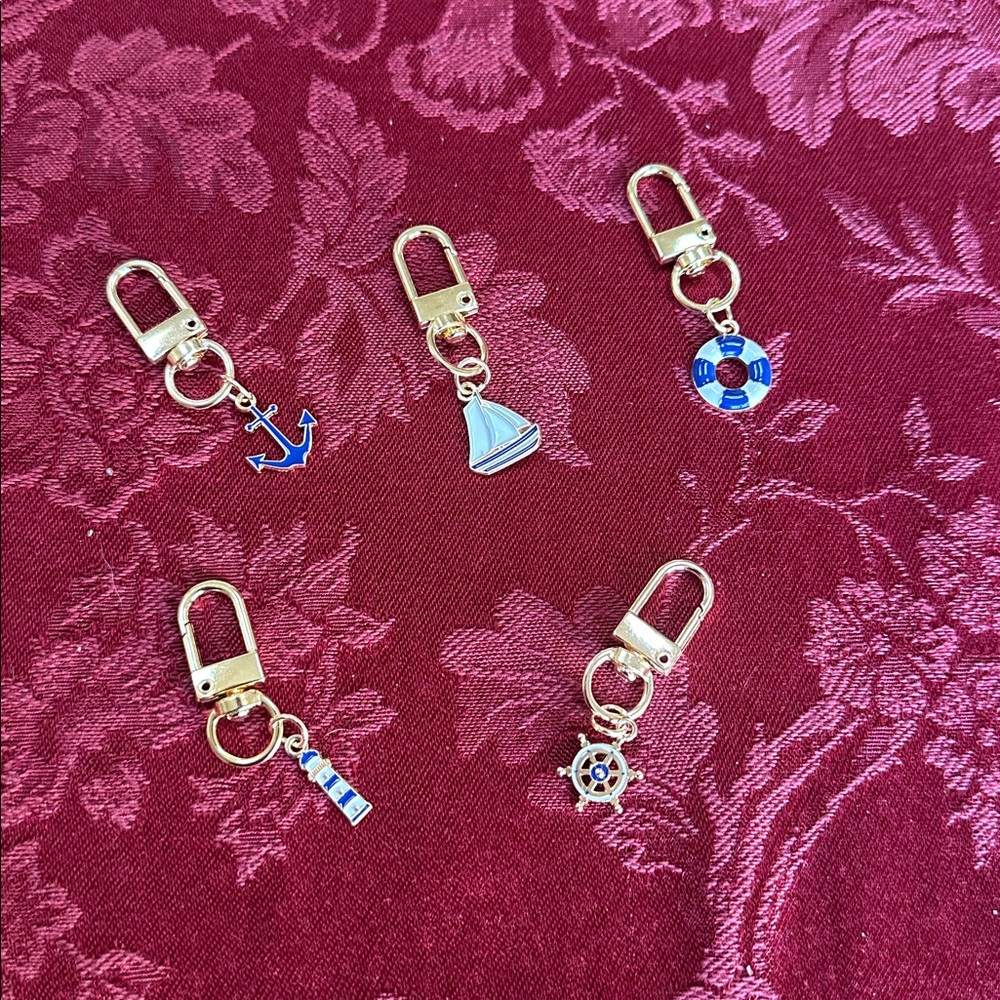 Mini Bag Charms / Zipper Pulls - Nautical